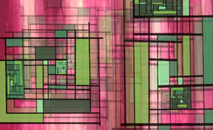 Green Rec on Pink Smudge
